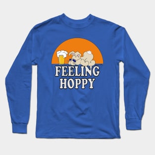 Beer Lover Bunny Rabbit T shirt FEELING HOPPY by ScottyGaaDo Long Sleeve T-Shirt